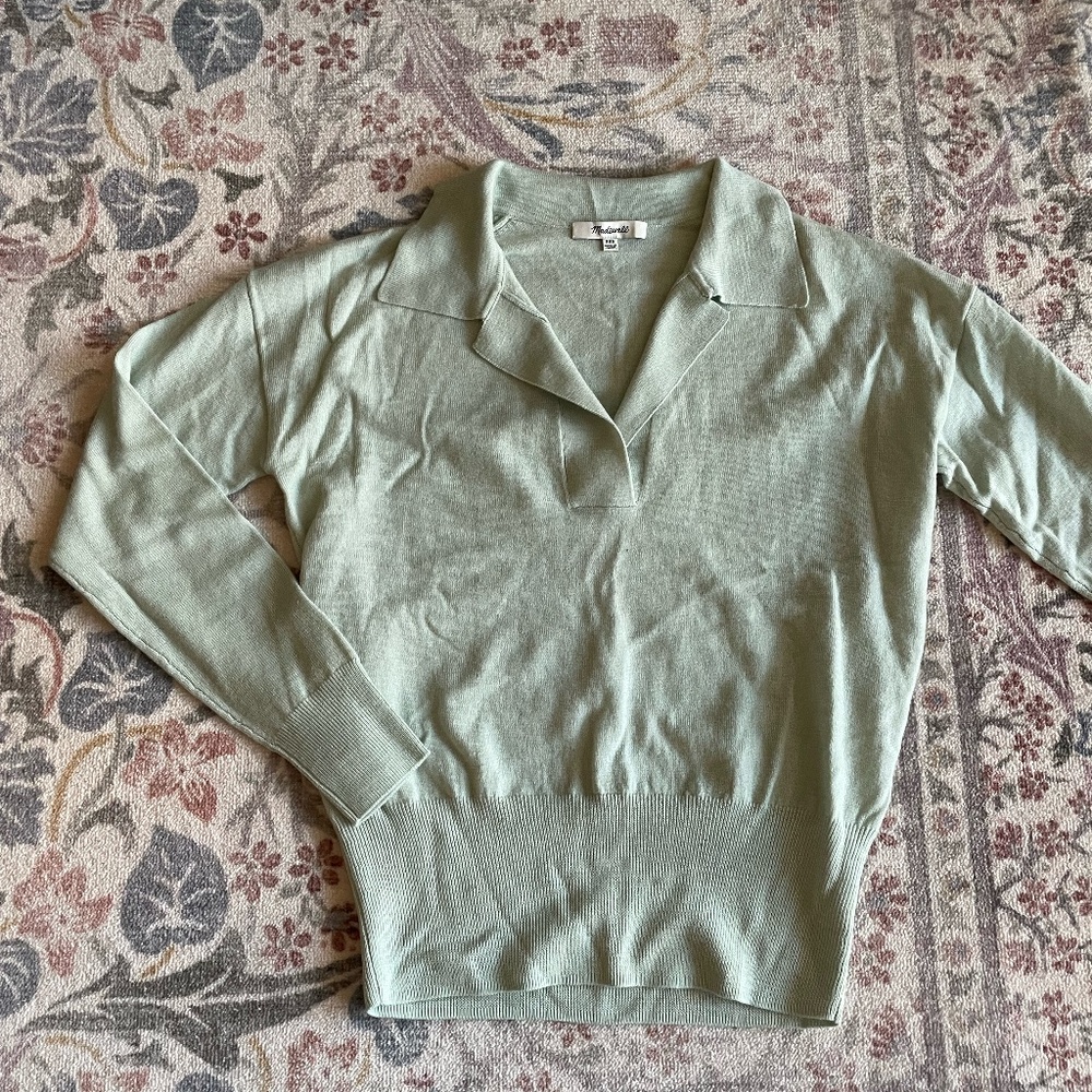 Madewell Mint Collared Sweater, Size XXS